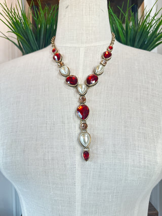 Vintage gem drop necklace