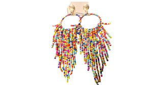 rainbow seed bead earring