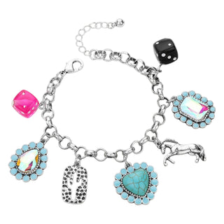 western dice charm bracelet