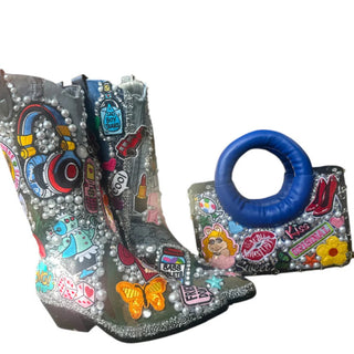 My Generation Patch Boots Purse Set