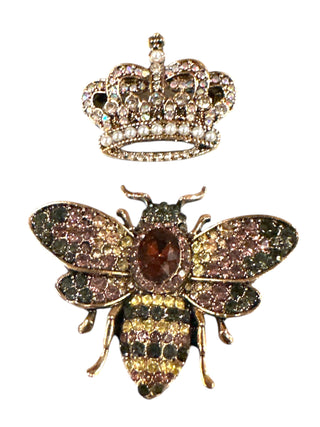 Queen and the bee brooch