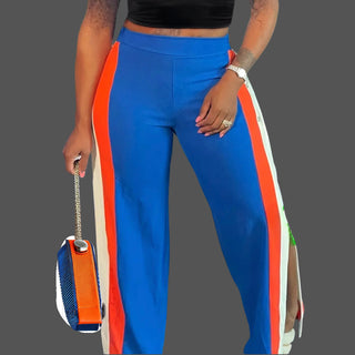 Color Block Split High Waisted Pants