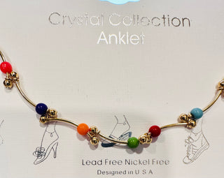 rainbow ball anklet