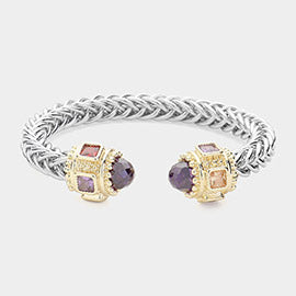 Gem stone cuff bracelet