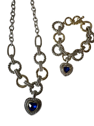 Necklace - Blue Hearts