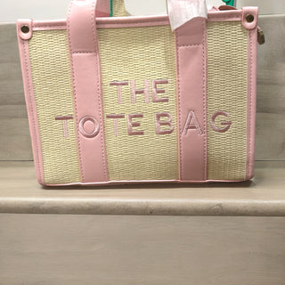 straw canvas handbag