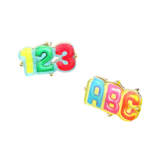 alphabet number stud