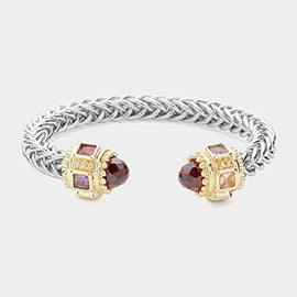 Gem stone cuff bracelet