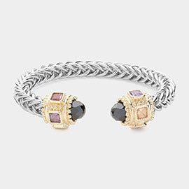 Gem stone cuff bracelet