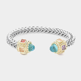 Gem stone cuff bracelet