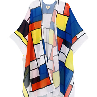 Geo Color Block Kimono