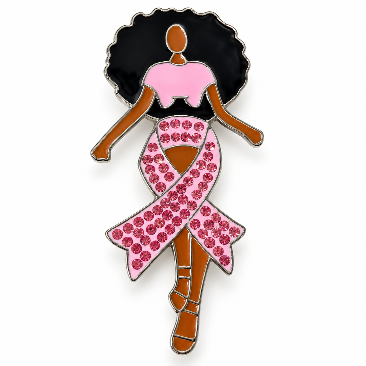 Breast cancer awareness brooch