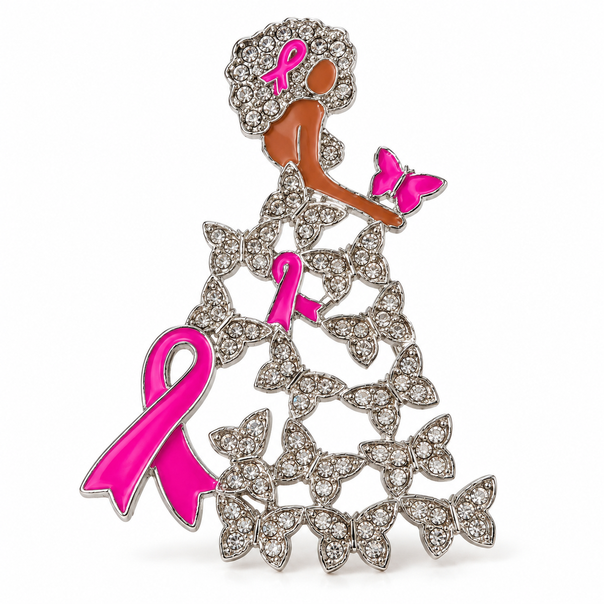 Breast cancer awareness brooch
