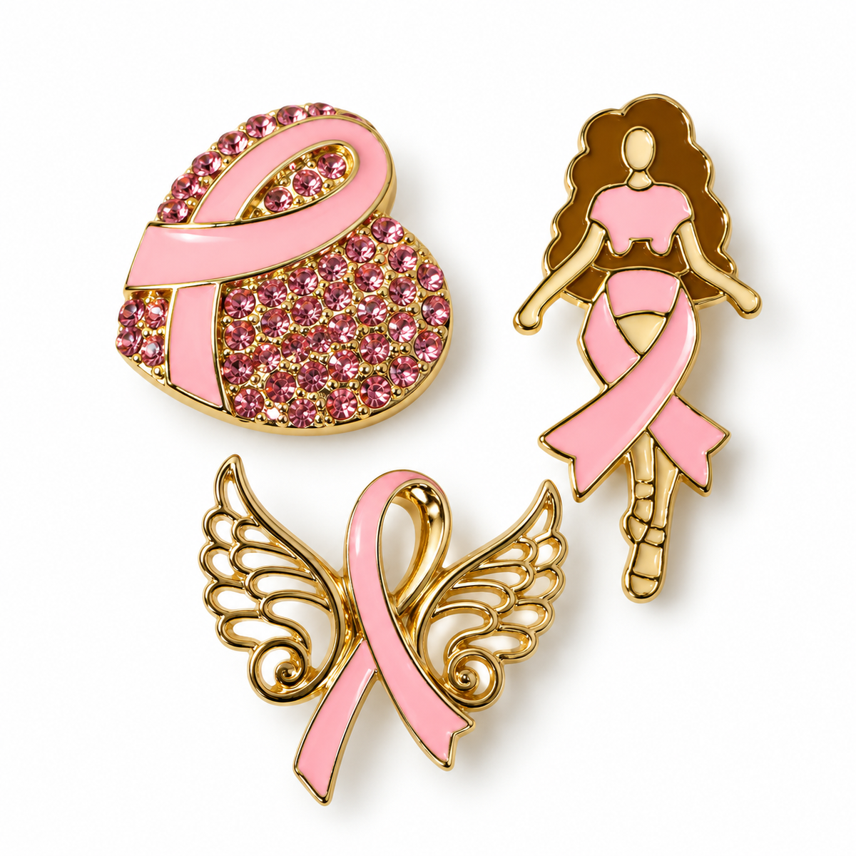 Breast cancer awareness brooch