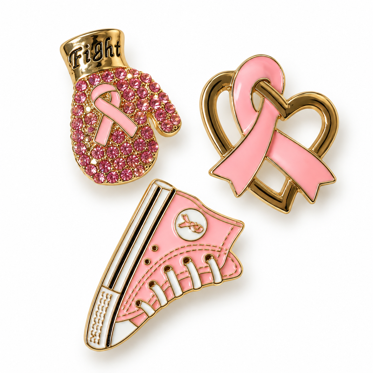 Breast cancer awareness brooch