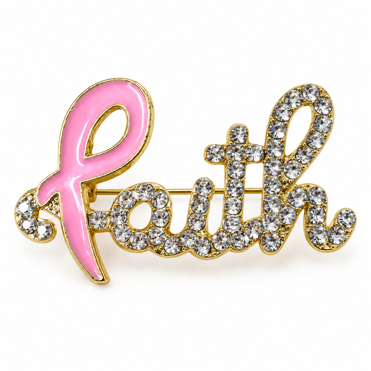 Breast cancer awareness brooch