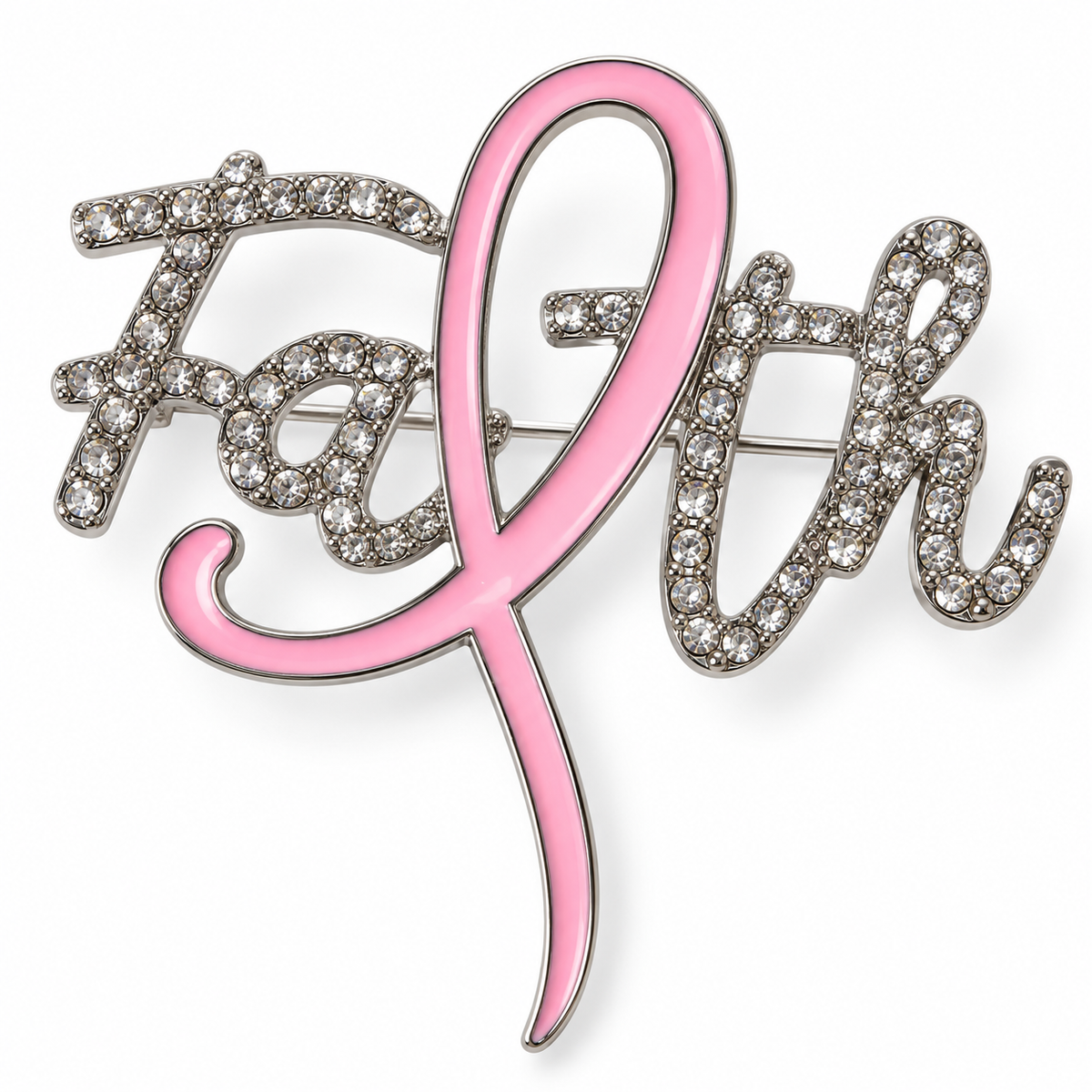 Breast cancer awareness brooch