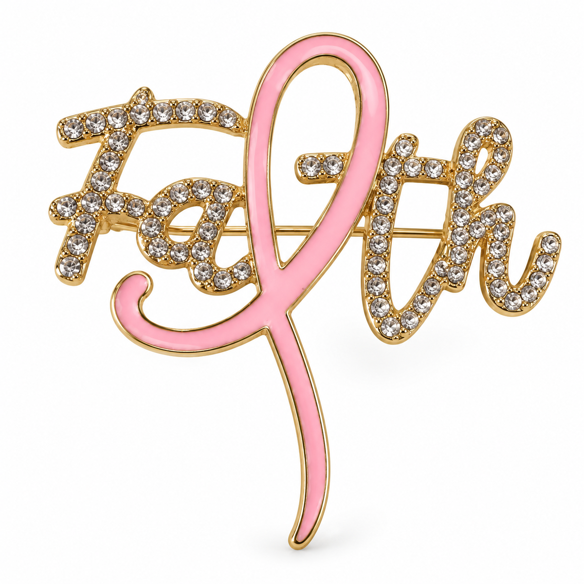 Breast cancer awareness brooch