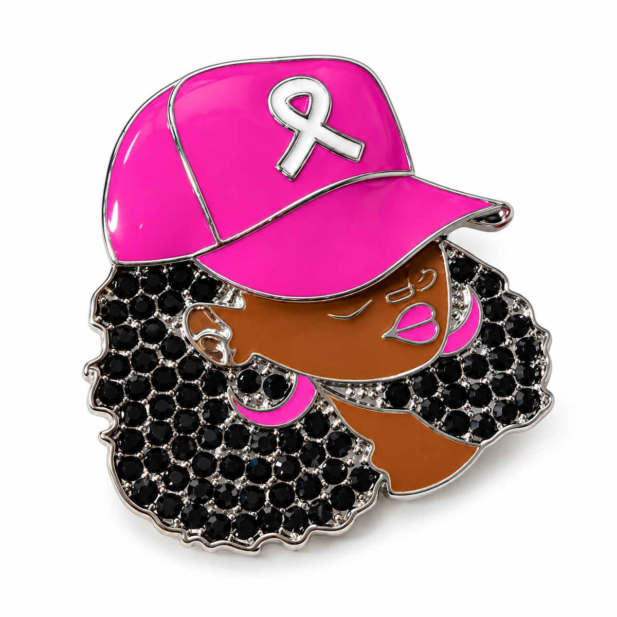 Breast cancer awareness brooch