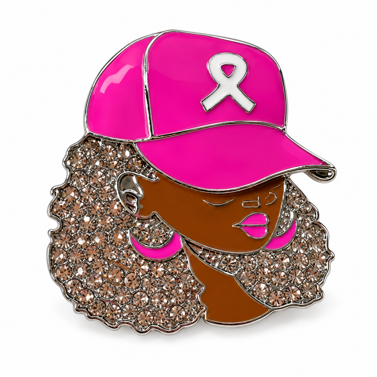 Breast cancer awareness brooch