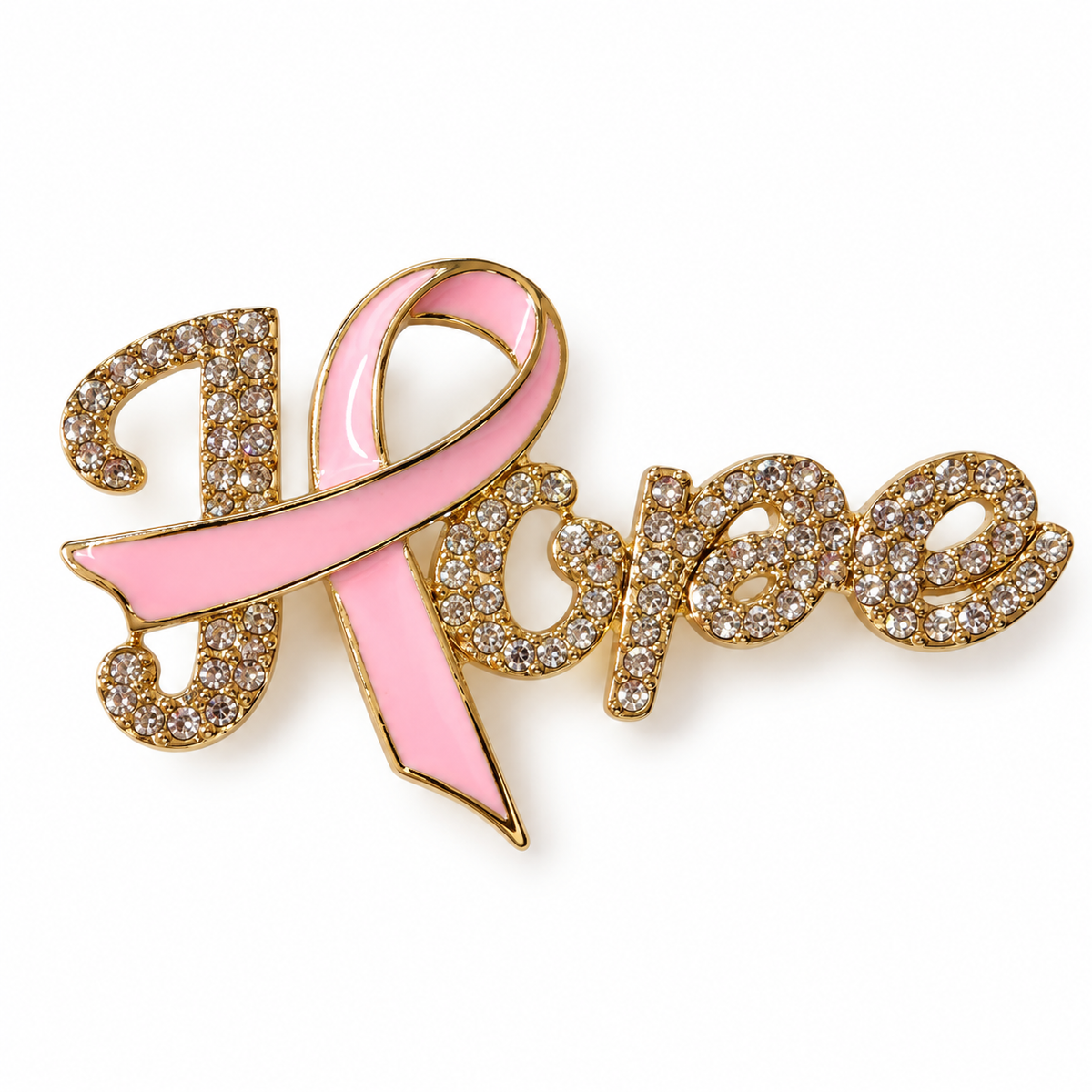 Breast cancer awareness brooch