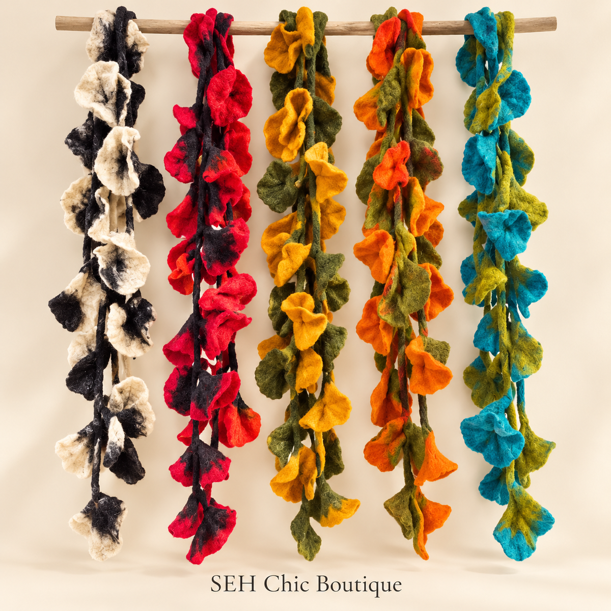 Felted Flower Scarf