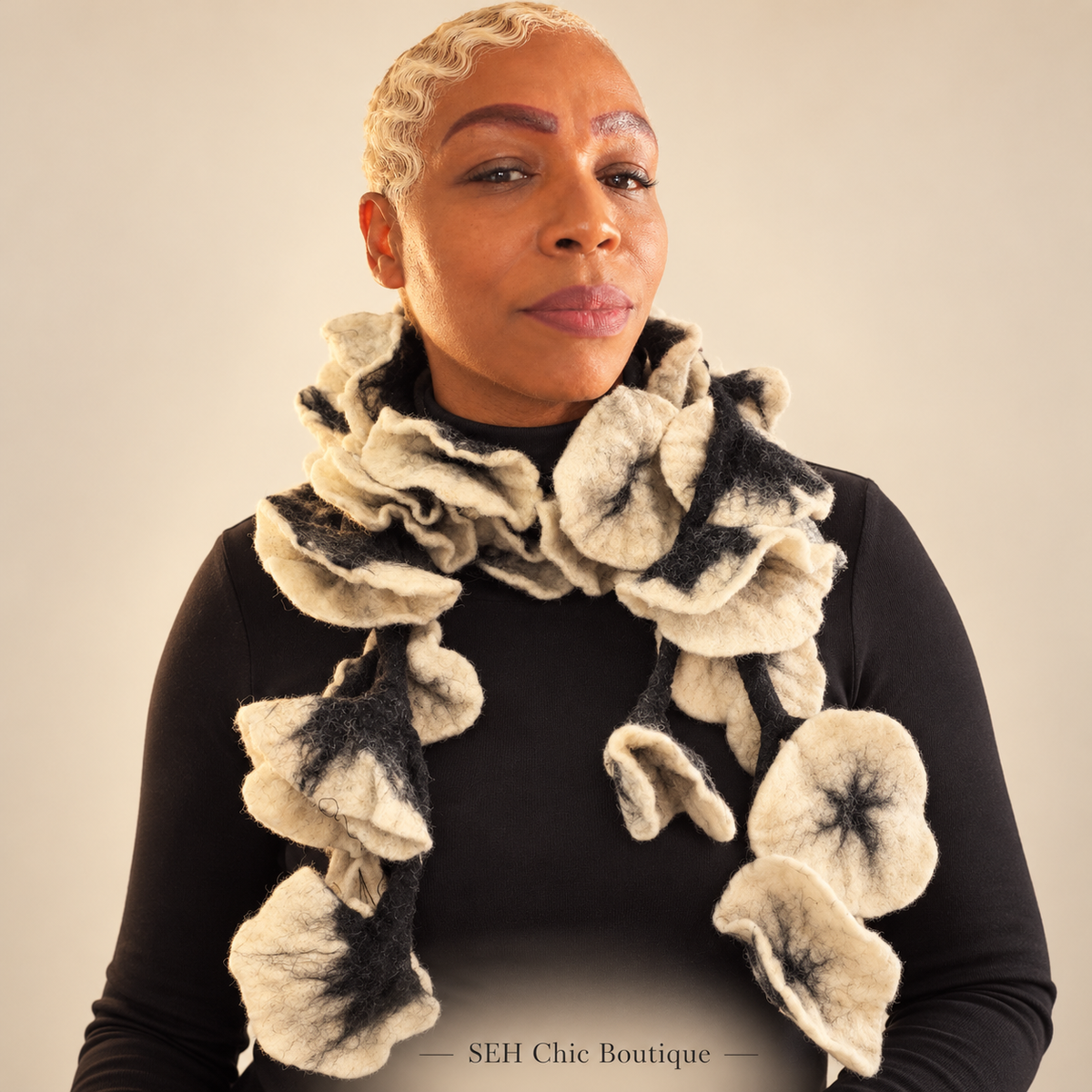 Felted Flower Scarf