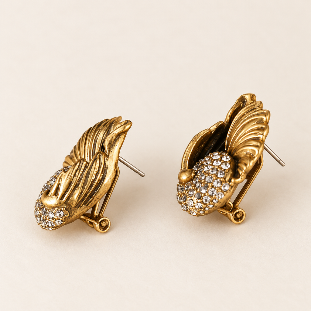 shell crystal earrings