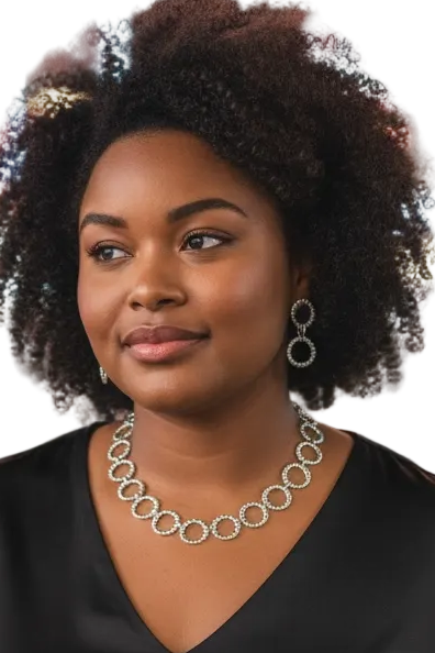 Silver Halo Chain Necklace & Earrings Set
