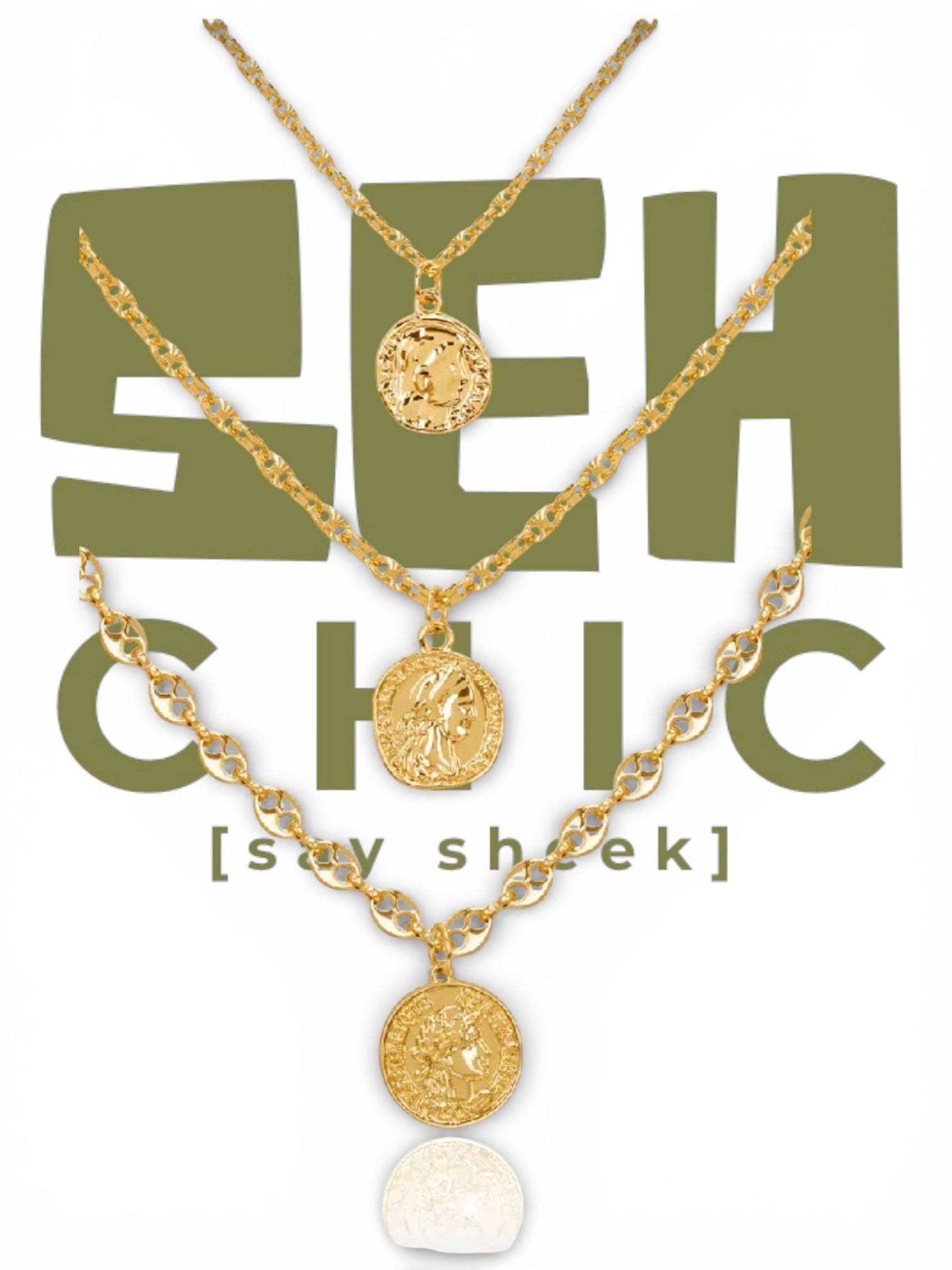 minimalist coin stack necklace