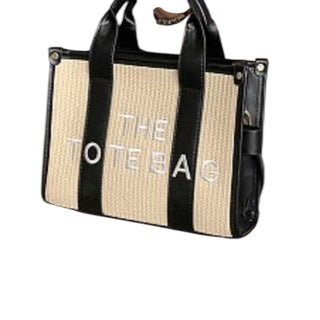 straw canvas handbag
