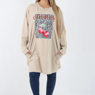 Cherry tunic top