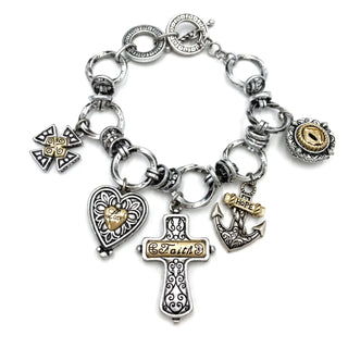 love  faith hope charm bracelet