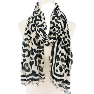 Leopard Frayed Scarf