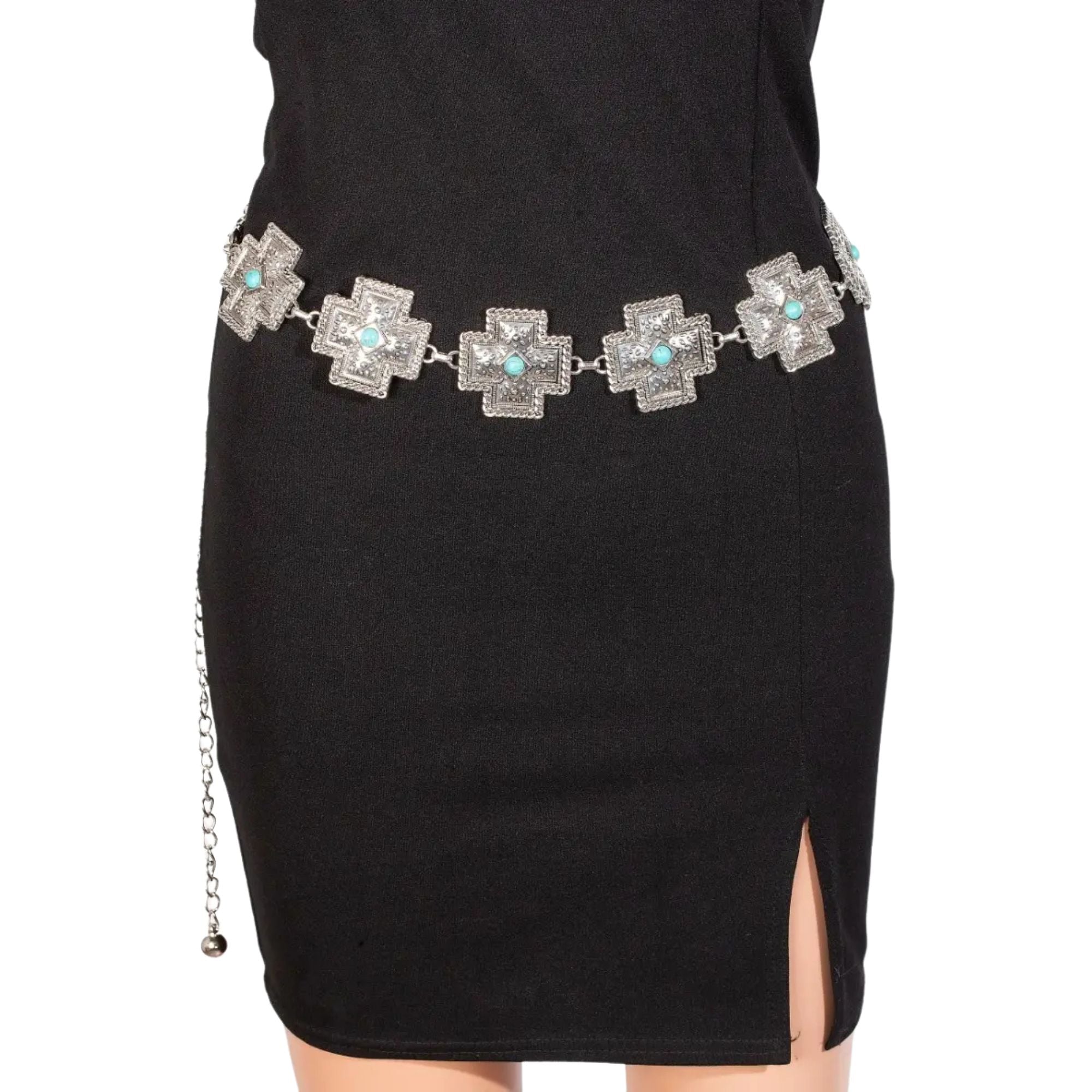 Stud Cross Chane Belt