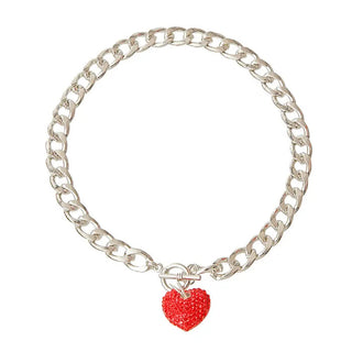 Red Heart Silver Chain