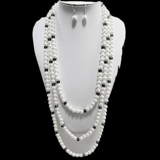 Long 3-Stack Pearl Necklace Set