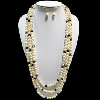 Long 3-Stack Pearl Necklace Set