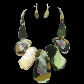 Green Camo Necklace Set