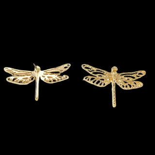 Golden Dragonfly Earring Studs