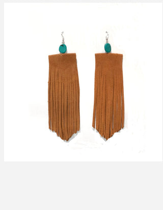 Leather flap earrings