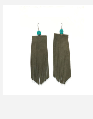 Leather flap earrings