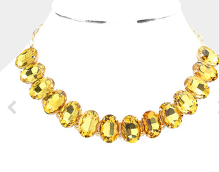 oval yellow gem necklace