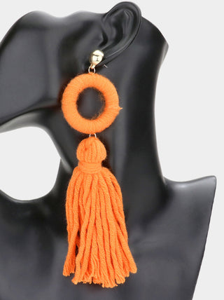 tassel yarn earring