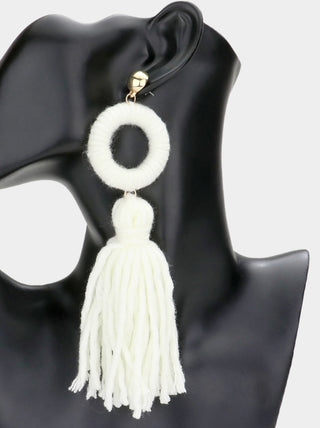 tassel yarn earring