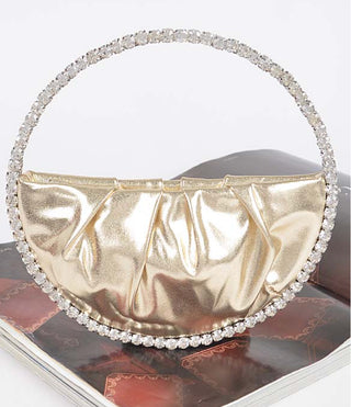 Metallic luna handbag