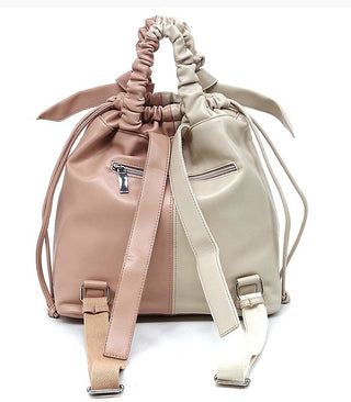 color block 2 way tote backpack