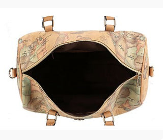 Map weekender duffle handbag