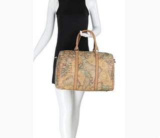 Map weekender duffle handbag