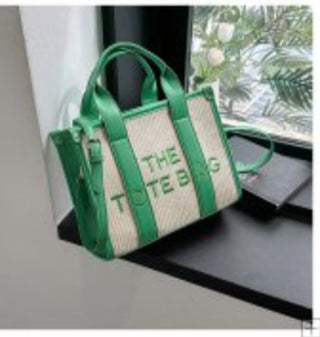 straw canvas handbag